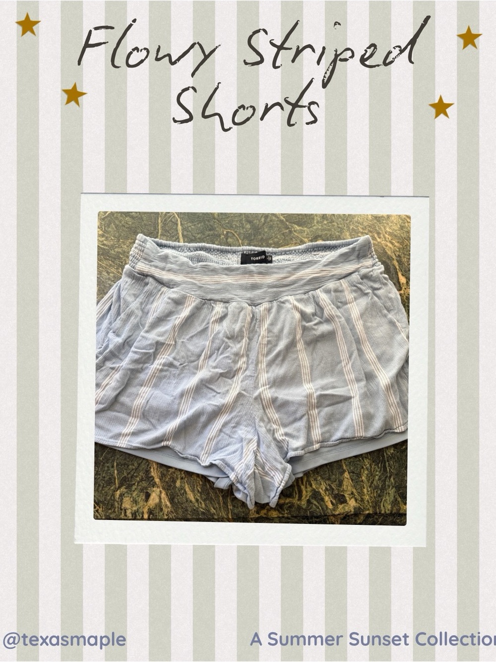 Torrid Flowy Striped Women's Shorts - Light Blue